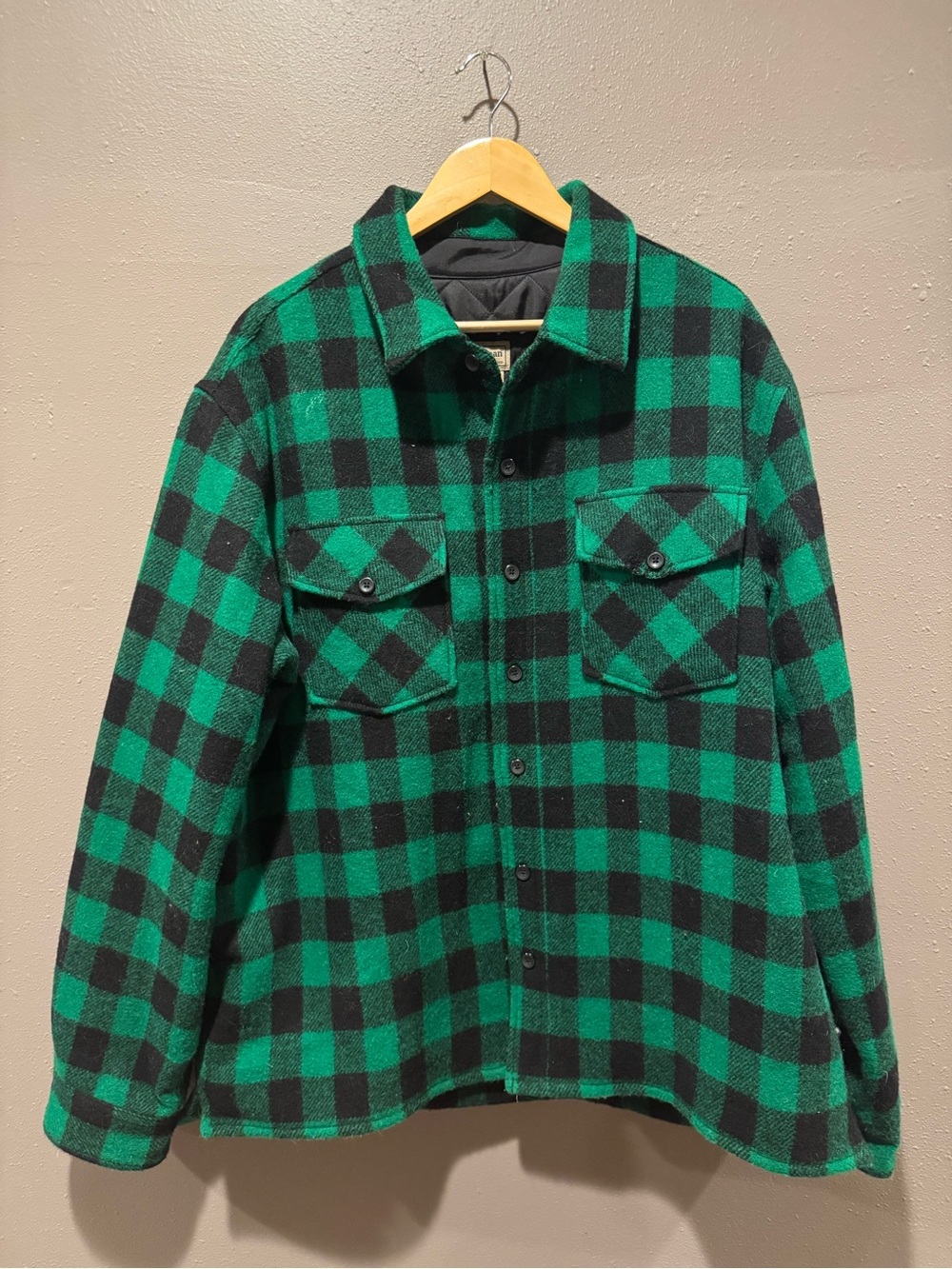 Vintage LL Bean Wool men’s Green Flannel Jacket